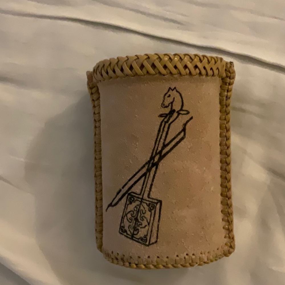 Suede pencil holder